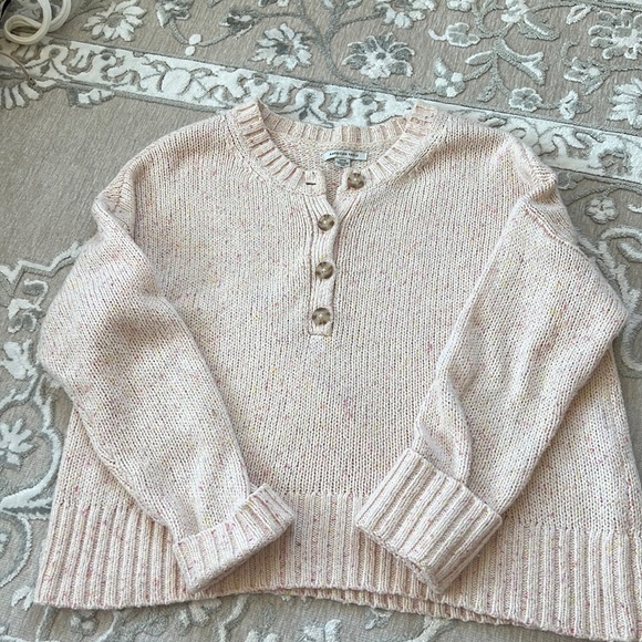 American Eagle 1/4 Button Sweater - Picture 2 of 5